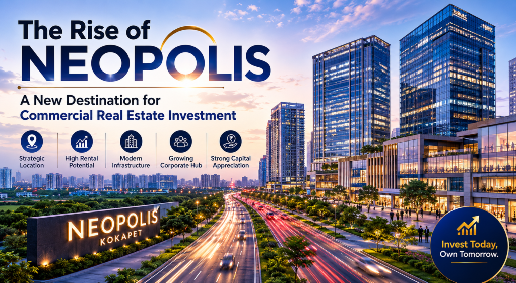 Explore why Neopolis in Kokapet is attracting commercial real estate investors with strong rental potential, infrastructure growth, and future appreciation.